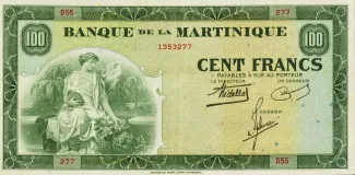 Martinique 100 Francs, 1942 image