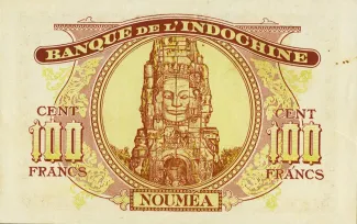 New Caledonia 100 Francs, 1942 reverse