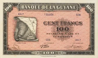 French Guiana 100 Francs, 1945 image
