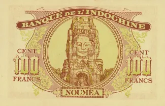 New Caledonia 100 Francs, 1943-1944 reverse