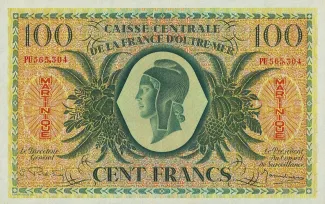 Martinique 100 Francs, 1944 image