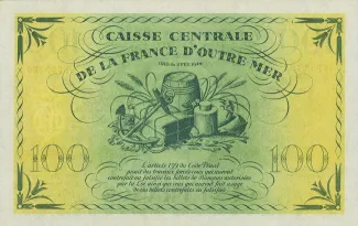 Martinique 100 Francs, 1944 reverse
