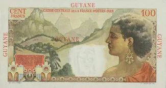 French Guiana 100 Francs, 1947-1949 reverse