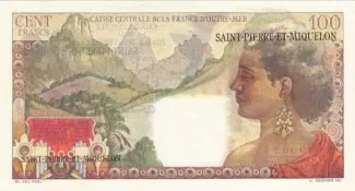 Saint-Pierre and Miquelon 100 Francs, 1950-1960 reverse
