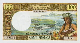 New Caledonia 100 Francs, 1977 image