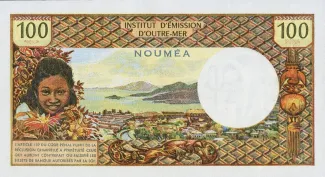 New Caledonia 100 Francs, 1971-1977 reverse