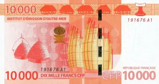 French Pacific Territories 10.000 Francs CFP, 2014 reverse