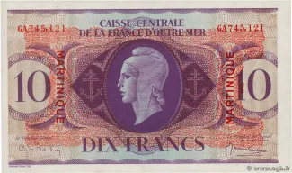 Martinique 10 Francs, 1944 image