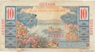 French Guiana 10 Francs, 1946 reverse