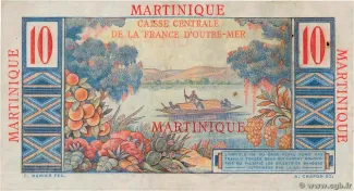 Martinique 10 Francs, 1947-1949 reverse