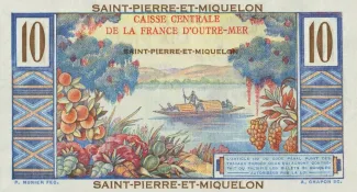 Saint-Pierre and Miquelon 10 Francs, 1950-1960 reverse