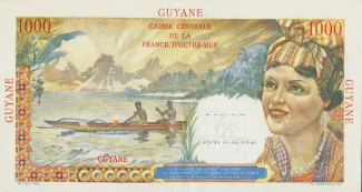 French Guiana 10 New, 1961 reverse