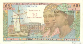 Saint-Pierre and Miquelon 10 Nouveaux, 1964 image