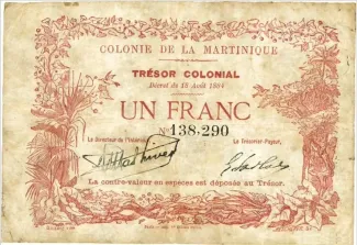 Martinique 1 Franc, 1884 image
