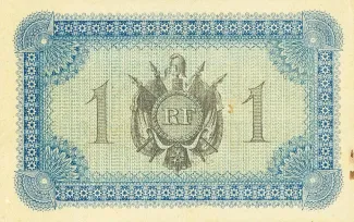 French Guiana 1 Franc, 1917 reverse