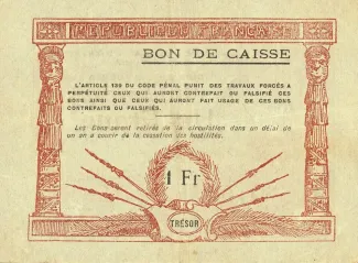 New Caledonia 1 Franc, 1918-1919 reverse