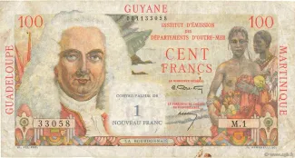 French West Indies 1 Nouveau, 1961 image