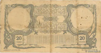 New Caledonia 20 Francs, 1921-1925 reverse
