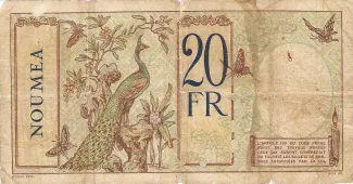 New Caledonia 20 Francs, 1929 reverse