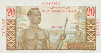 French Guiana 20 Francs, 1947 reverse