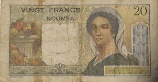 New Caledonia 20 Francs, 1951-1963 reverse