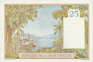 Martinique 25 Francs, 1930-1945 reverse