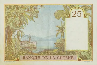 French Guiana 25 Francs, 1933-1945 reverse