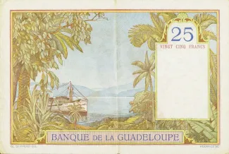 Guadeloupe 25 Francs, 1934-1944 reverse