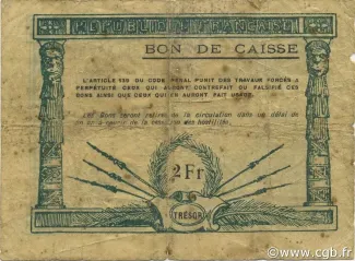 New Caledonia 2 Francs, 1918-1919 reverse