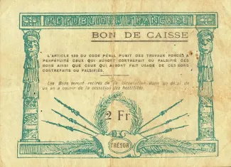 New Caledonia 2 Francs, 1918-1919 reverse