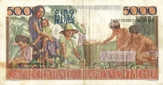 Saint-Pierre and Miquelon 5.000 Francs, 1950-1960 reverse