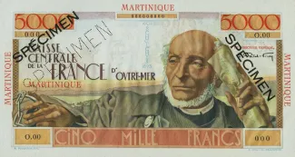 Martinique 5.000 Francs, 1952 image
