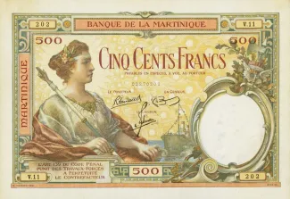 Martinique 500 Francs, 1932 image