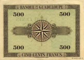 Guadeloupe 500 Francs, 1942 reverse
