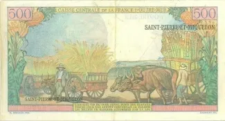 Saint-Pierre and Miquelon 500 Francs, 1950-1960 reverse