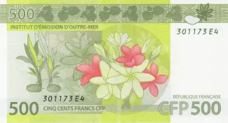 French Pacific Territories 500 Francs, 2014-2017 reverse