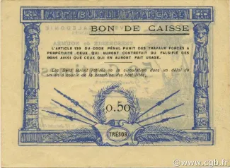 New Caledonia 50 Centimes, 1918-1919 reverse