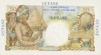 French Guiana 50 Francs, 1947 reverse
