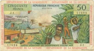 French West Indies 50 Francs, 1964 image