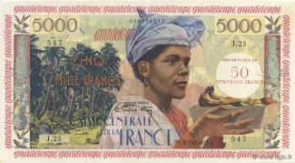 Guadeloupe 50 New, 1960 image