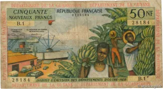 French West Indies 50 Nouveaux, 1963 image