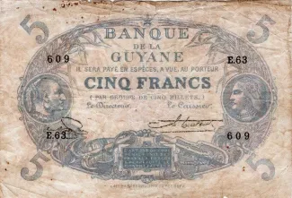 French Guiana 5 Francs, 1947 image