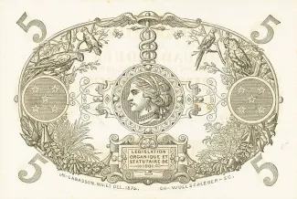 Guadeloupe 5 Francs, 1928-1945 reverse