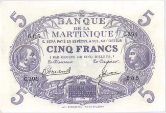 Martinique 5 Francs, 1934 image