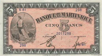 Martinique 5 Francs, 1944 image