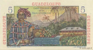 Guadeloupe 5 Francs, 1947-1949 reverse