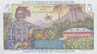 Saint-Pierre and Miquelon 5 Francs, 1950-1960 reverse