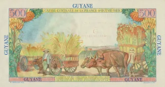 French Guiana 5 New, 1961 reverse