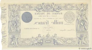 France 1.000 Francs, 1862-1866 reverse