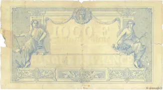 France 1.000 Francs, 1882-1889 reverse